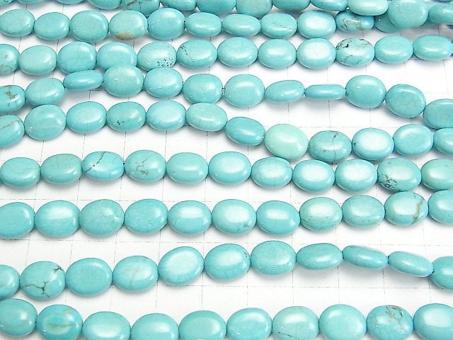 Magnesite Turquoise  Oval 10x8x4mm 1strand beads (aprx.15inch/37cm)