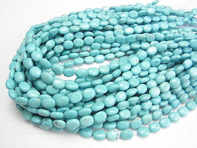 Magnesite Turquoise  Oval 10x8x4mm 1strand beads (aprx.15inch/37cm)