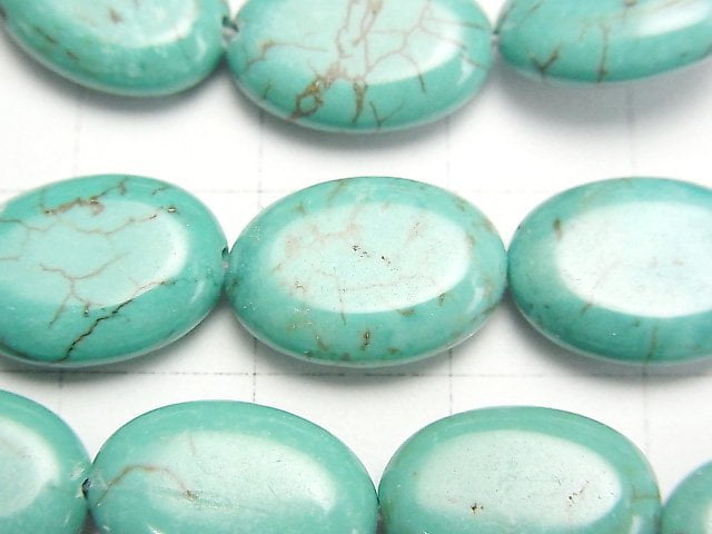 Magnesite Turquoise  Oval 14x10x4mm 1strand beads (aprx.15inch/37cm)