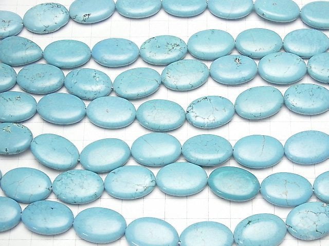 Magnesite Turquoise  Oval 25x18mm 1strand beads (aprx.15inch/37cm)