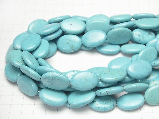 Magnesite Turquoise  Oval 25x18x7mm 1strand beads (aprx.15inch/37cm)