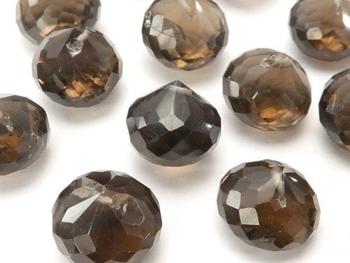 Faceted Briolette, Smoky Quartz Gemstone Beads