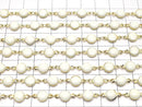 Metal parts Enamel chain [gold x white] 20cm