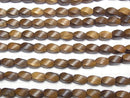 Wood Beads  Rice 4Faceted Faceted Twist 15x9x9mm 1strand beads (aprx.15inch/38cm)