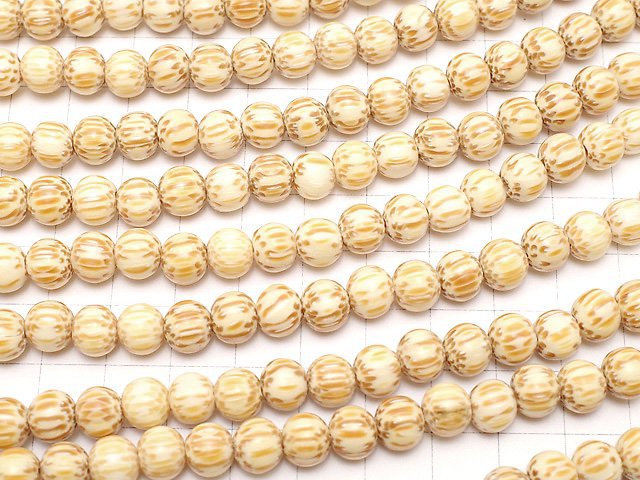 Wood Beads Round 7-8mm White 1strand beads (aprx.15inch / 38cm)