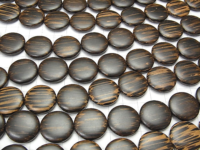 Wood Beads Coin 20x20x5mm 1strand beads (aprx.15inch/38cm)