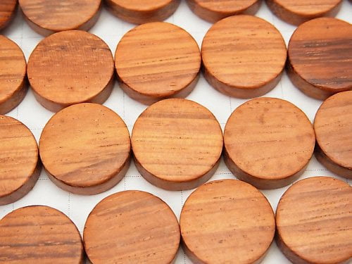 Wood Beads  Coin 15x15x5mm 1strand beads (aprx.15inch/37cm)