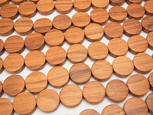 Wood Beads  Coin 15x15x5mm 1strand beads (aprx.15inch/37cm)