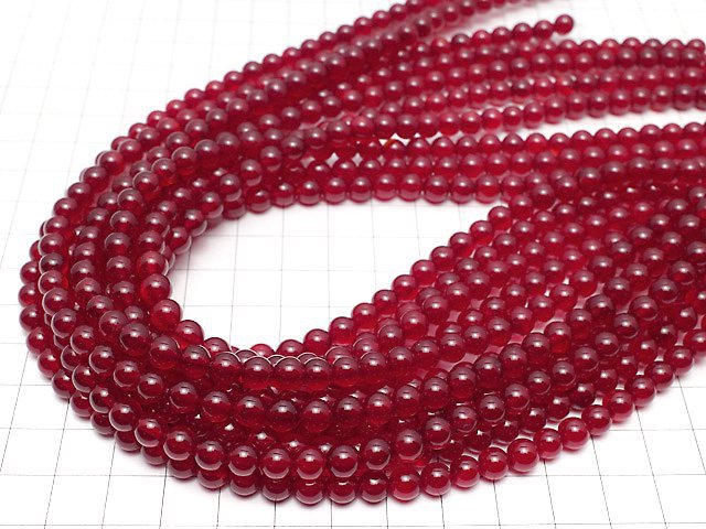 Cherry color Chalcedony AAA Round 6mm 1strand beads (aprx.15inch / 36cm)