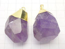 1pc $7.79! Rose Amethyst AA ++ Faceted Nugget (Rainbow) Pendant gold color 1pc