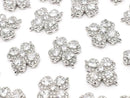 Metal Joint Parts Clover 15x12mm Silver Color (with CZ) 1pc