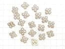 Metal Joint Parts Clover 15x12mm Gold (with CZ) 1pc