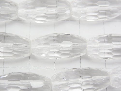 [Video] Crystal AAA Faceted Rice 20 x 10 x 10 mm half or 1 strand beads (aprx. 14 inch / 35 cm)