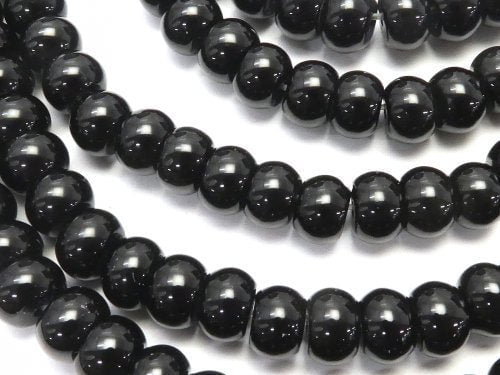 Onyx, Roundel Gemstone Beads