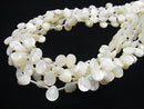 High quality White Shell (Silver-lip Oyster) AAA Faceted Pear Shape 10 x 8 x 4 mm half or 1 strand (apr x 15 inch / 38 cm)