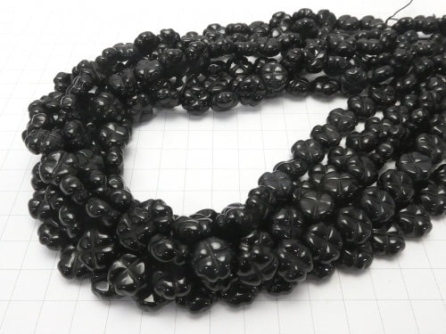 Onyx  Clover 12x12x6mm half or 1strand beads (aprx.15inch/36cm)