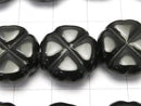Onyx  Clover 15x15x7mm half or 1strand beads (aprx.15inch/36cm)