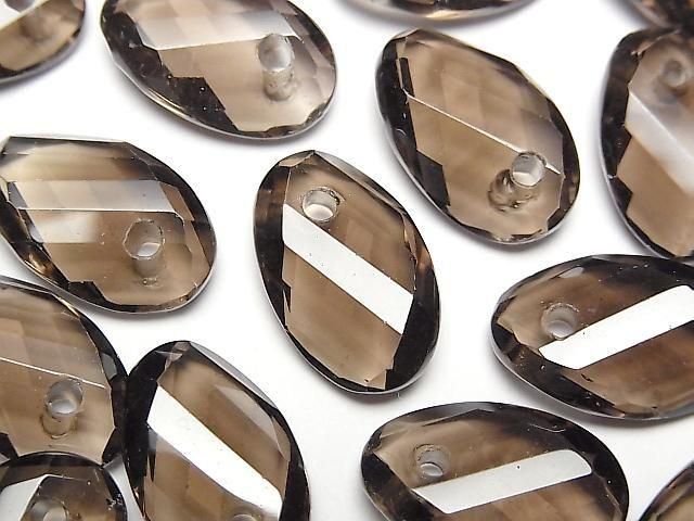 [Video]Smoky Quartz AAA- Twist xMultiple Facets Faceted Oval [16x10][19x12] 5pcs