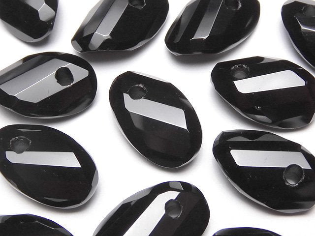 Onyx, Oval, Twist Gemstone Beads