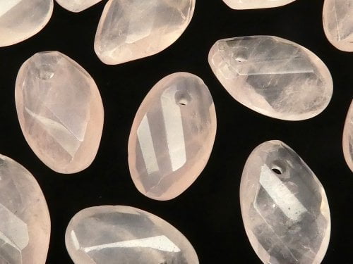 Oval, Rose Quartz, Twist Gemstone Beads