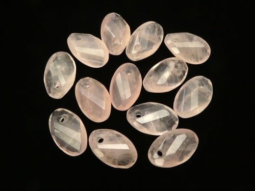 Rose Quartz AAA- Twist xMultiple Facets Faceted Oval  [16x10][19x12] 5pcs $8.79