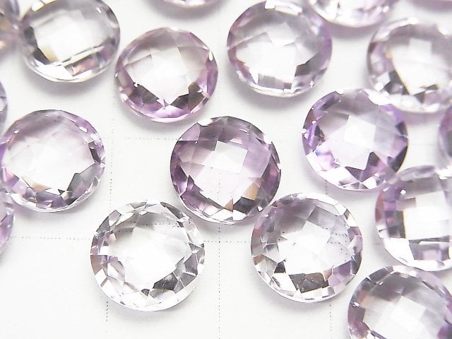 [Video]High Quality Pink Amethyst AAA Undrilled Faceted Coin 10 x 10 x 5 mm 4 pcs $7.79!