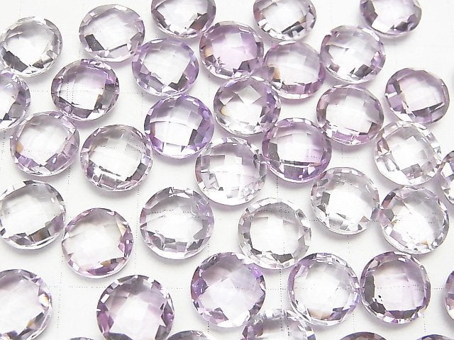 [Video]High Quality Pink Amethyst AAA Undrilled Faceted Coin 10 x 10 x 5 mm 4 pcs $7.79!