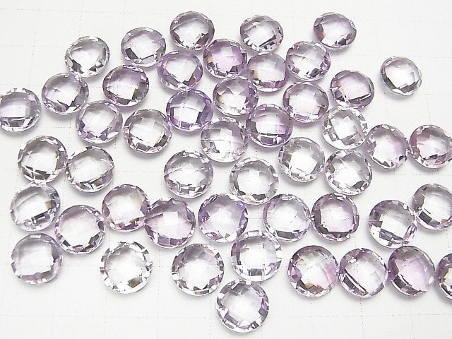 [Video]High Quality Pink Amethyst AAA Undrilled Faceted Coin 10 x 10 x 5 mm 4 pcs $7.79!