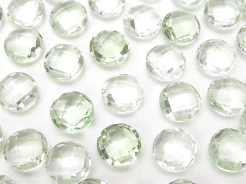 Coin, Green Amethyst, Undrilled Gemstone Beads