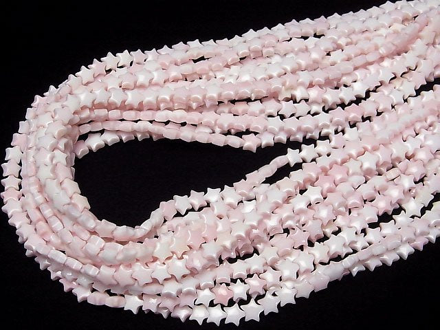 Queen Conch Shell AAA- Star 6x6x3mm 1/4 or 1strand beads (aprx.15inch/38cm)