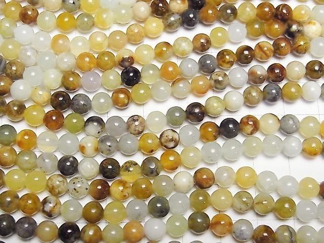 [Video] Flower Jade Round 6mm 1strand beads (approx. 15 inches/36 cm)