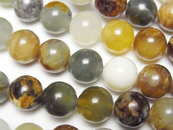 [Video] Flower Jade Round 10mm 1-strand beads (approx. 15 inches/38 cm)