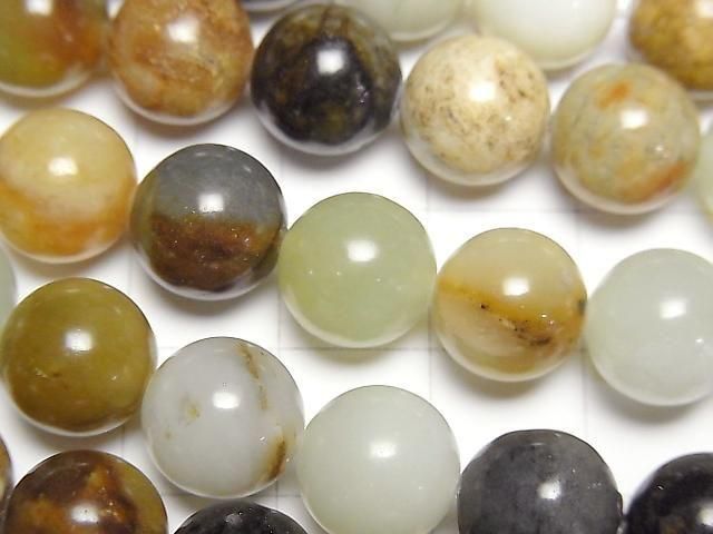 [Video] Flower Jade Round 10mm 1-strand beads (approx. 15 inches/38 cm)