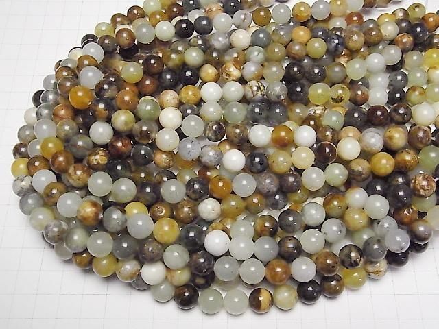 [Video] Flower Jade Round 10mm 1-strand beads (approx. 15 inches/38 cm)