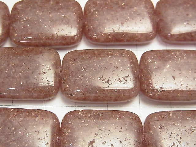 Moscovite rectangle 25 x 18 x 7 mm half or 1 strand beads (aprx.15 inch / 38 cm)