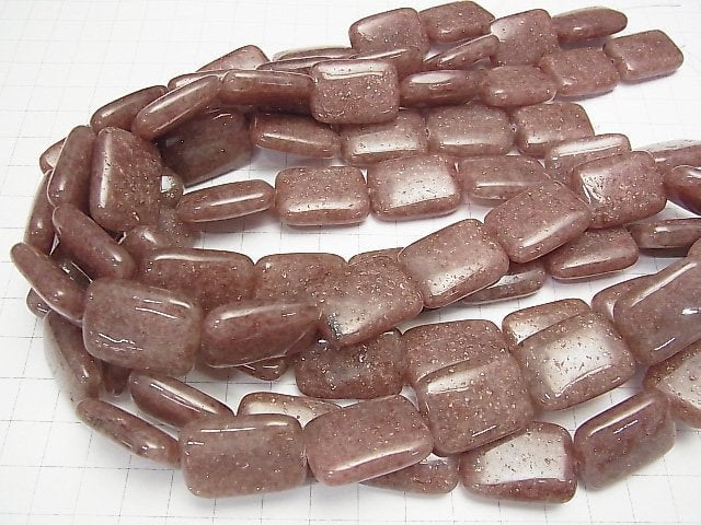 Moscovite rectangle 25 x 18 x 7 mm half or 1 strand beads (aprx.15 inch / 38 cm)