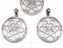 Meteorite seed of life design included Coin Pendant 27 mm Silver 925
