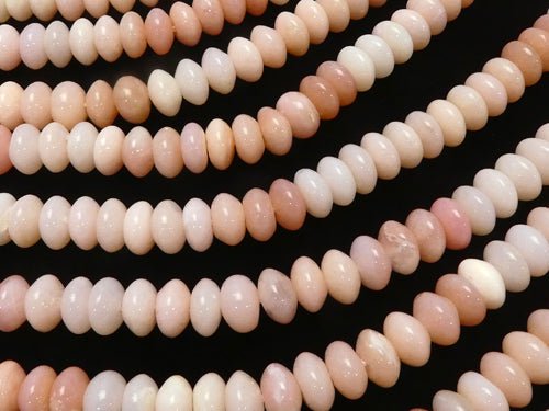 Pink Opal AAA - Roundel 8 x 8 x 4 mm Color gradation half or 1 strand beads (aprx.15 inch / 38 cm)