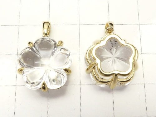 [Video] High Quality Crystal AAA Flower Pendant 15 x 15 x 10 mm 18 KGP 1 pc