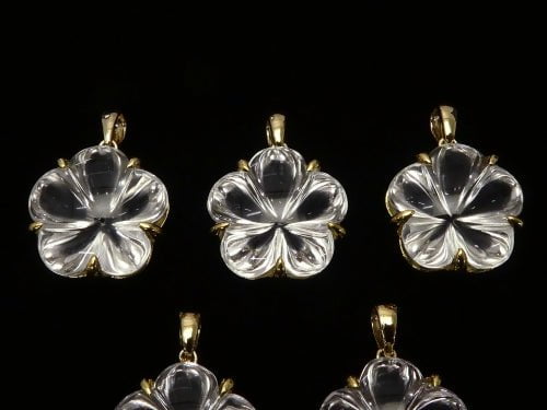 [Video] High Quality Crystal AAA Flower Pendant 15 x 15 x 10 mm 18 KGP 1 pc