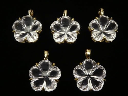 [Video] High Quality Crystal AAA Flower Pendant 15 x 15 x 10 mm 18 KGP 1 pc