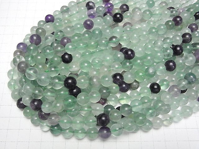 [Video] Multi-color Fluorite AA+ Round 10mm 1strand beads (aprx.15inch/36cm)