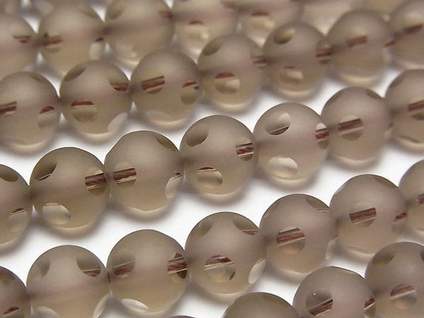 Faceted Round, Smoky Quartz Gemstone Beads