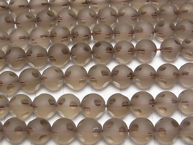 [Video] Smoky Quartz polka dot Faceted Round 8mm half or 1strand beads (aprx.15inch / 38cm)