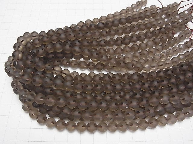 [Video] Smoky Quartz polka dot Faceted Round 8mm half or 1strand beads (aprx.15inch / 38cm)