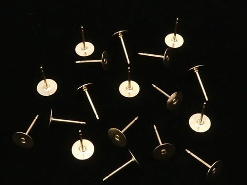 14KGF Flat Earstuds Earrings [4mm][5mm][6mm][10mm] 1pair