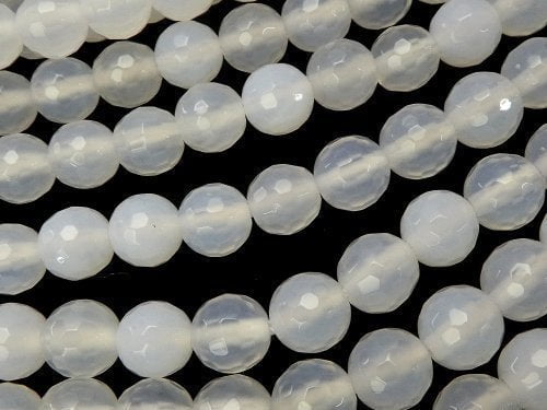 Chalcedony, Faceted Round Gemstone Beads