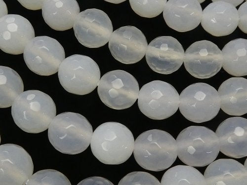 Chalcedony, Faceted Round Gemstone Beads