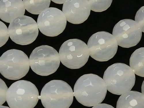 Chalcedony, Faceted Round Gemstone Beads