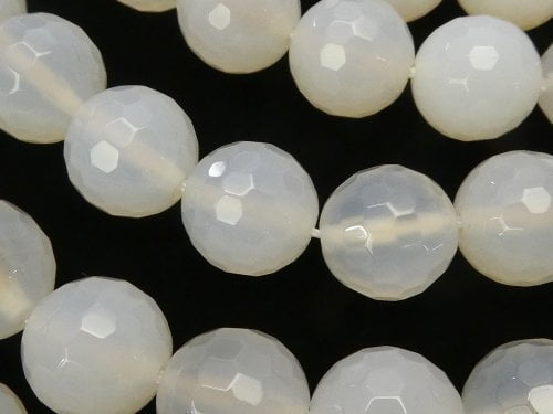 Chalcedony, Faceted Round Gemstone Beads